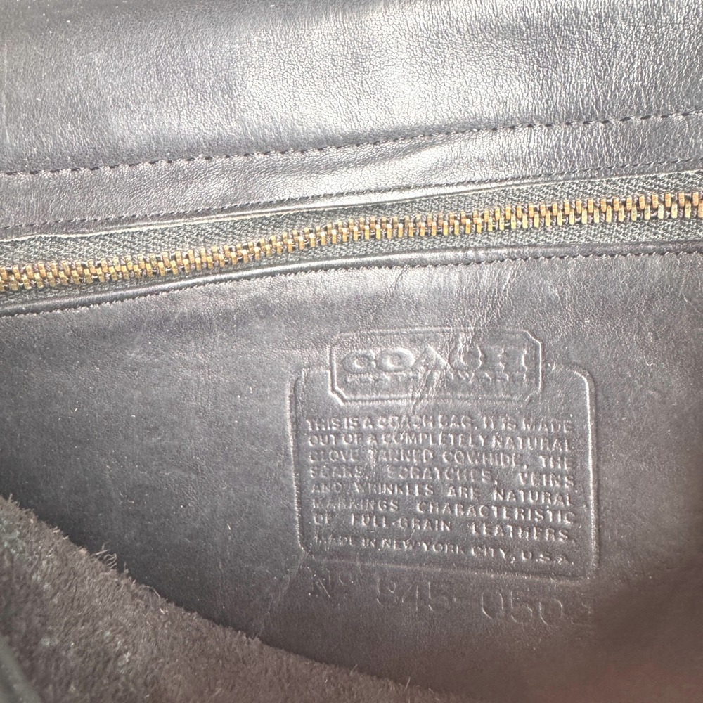 Vintage 1984 Coach Saddle Pouch Large 9585 Black Glovetanned Leather Crossbody - Picture 7 of 9